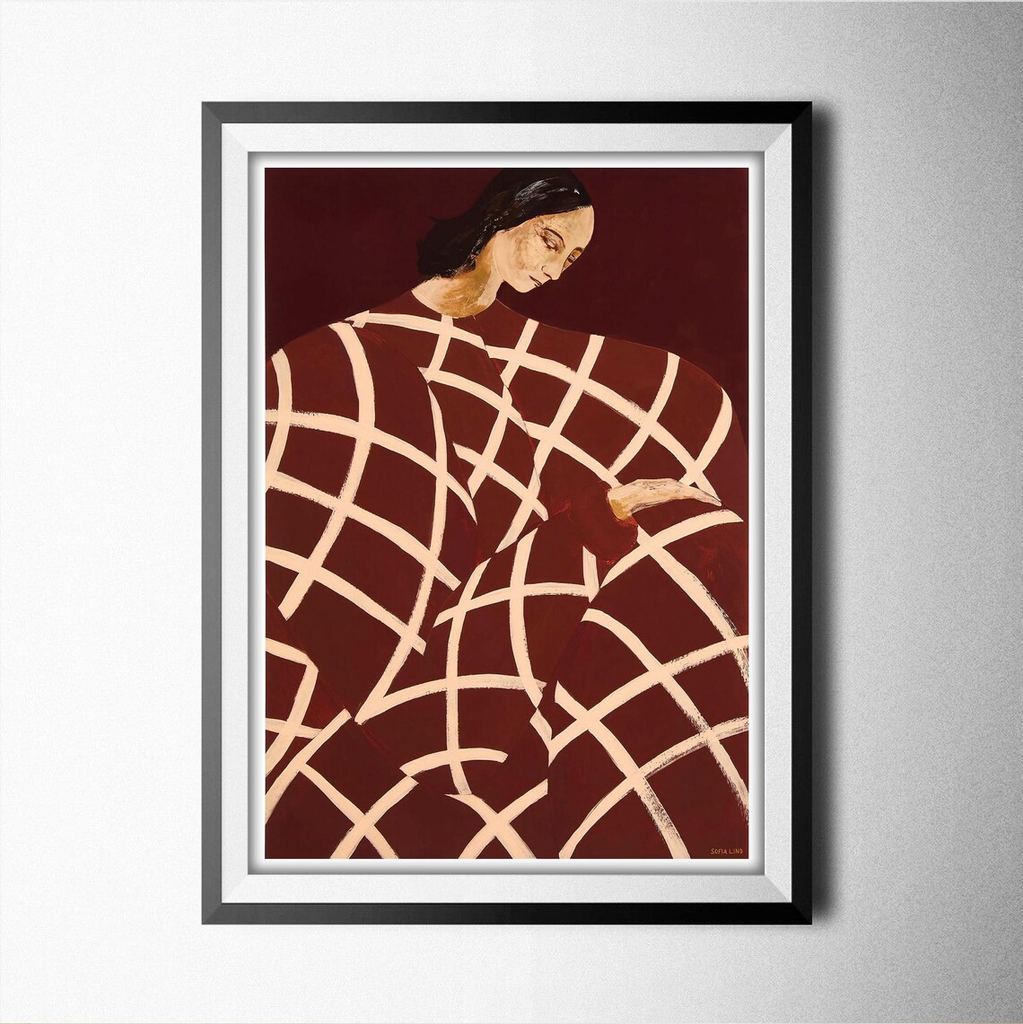 Tranh Treo Tường Sofia Lind Portrait Áo Đỏ