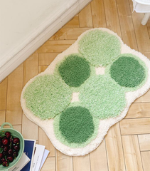 Thảm Lau Chân Dệt Lông Siêu Thấm Decor Các Vị Trí Trong Nhà 6 Đốm Xanh