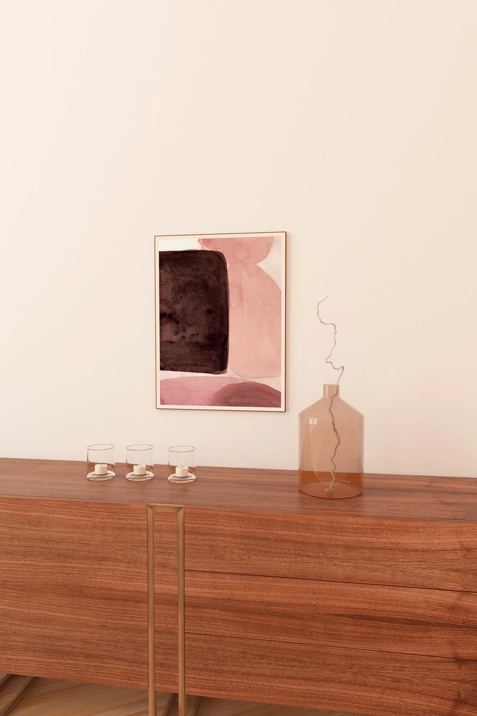 Tranh Treo Tường Trừu Tượng Hồng Nâu Sẫm