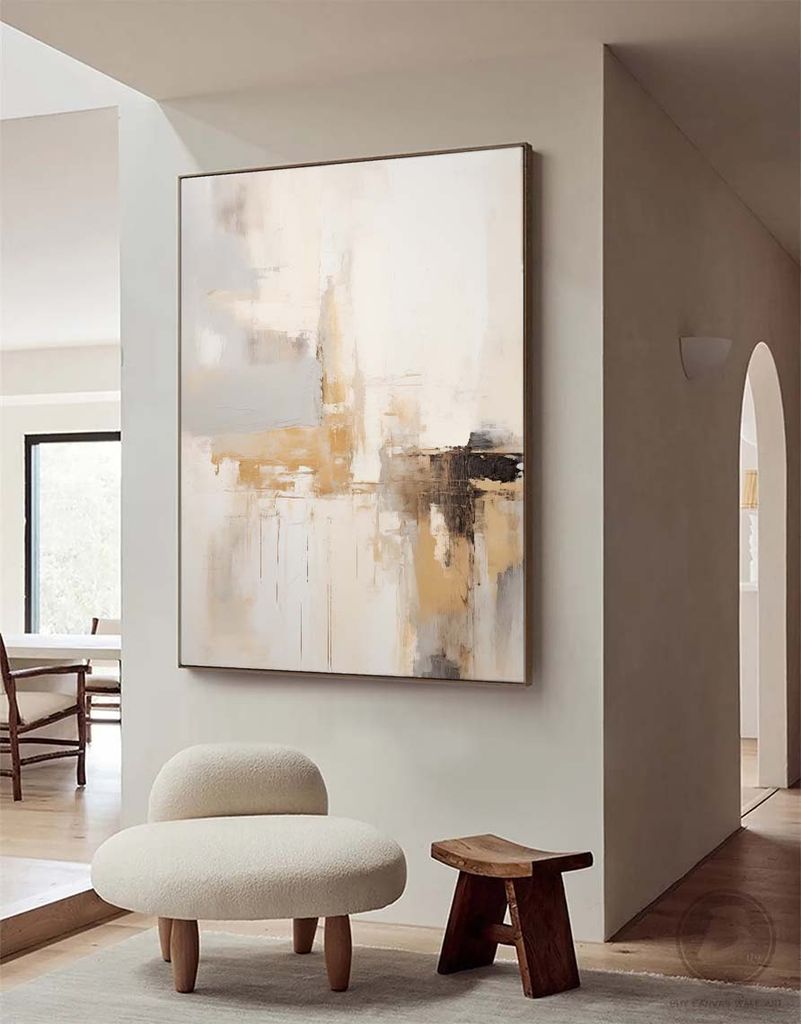 Tranh Treo Trừu Tượng Beige Light Brown Minimalist