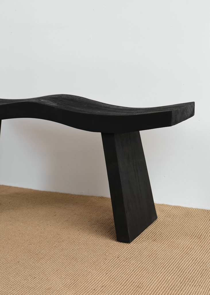 Ghế Băng Dài Gỗ Gợn Sóng 115cm