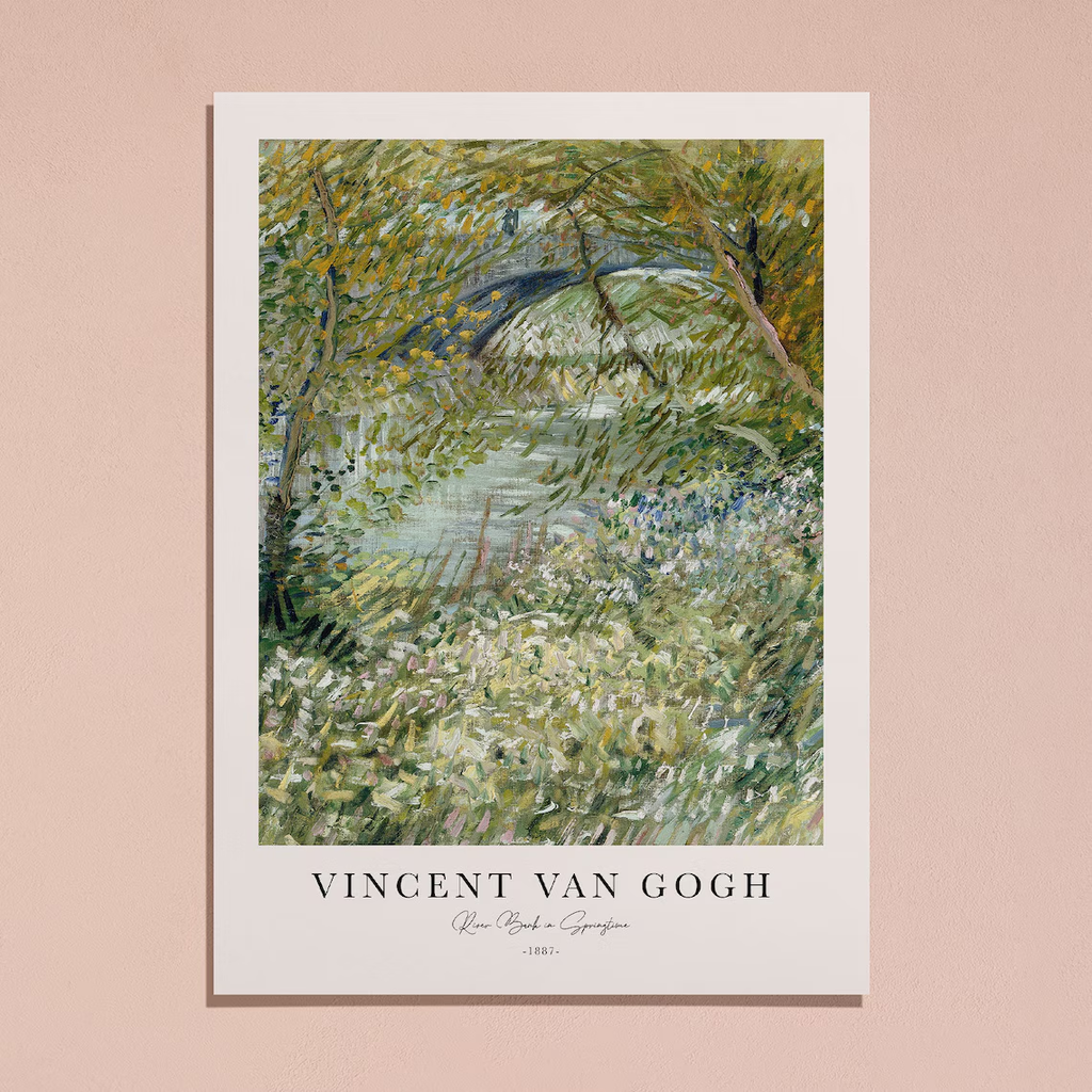 Tranh Treo Tường Vincent Van Gogh - River Bank in Springtime
