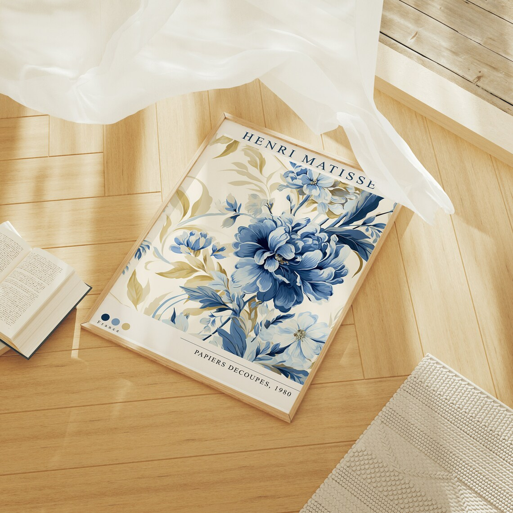 Tranh Treo Tường Hoa Cúc Xanh Matisse