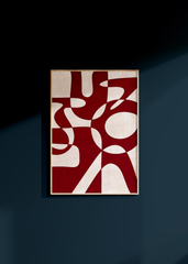 Tranh Trừu Tượng Đỏ Rượu Trendy