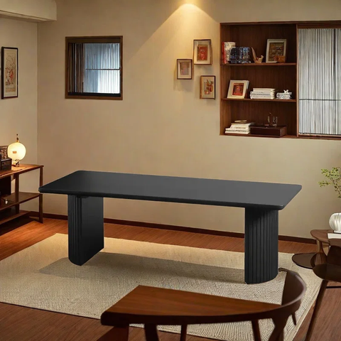 Bàn Ăn Chữ Nhật Chân Bán Nguyệt Bắc Âu