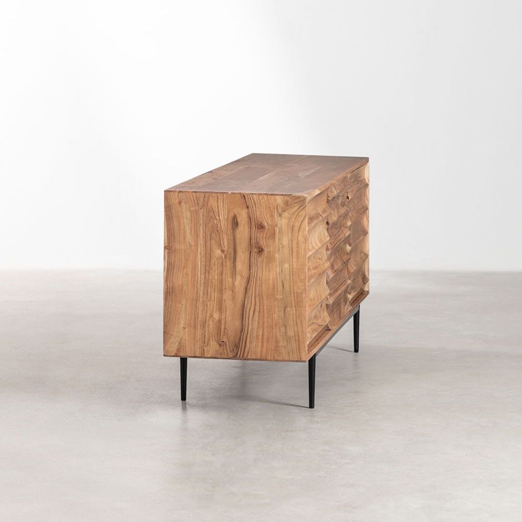 Tủ Cabinet Gợn Sóng Ngang Gỗ Soid