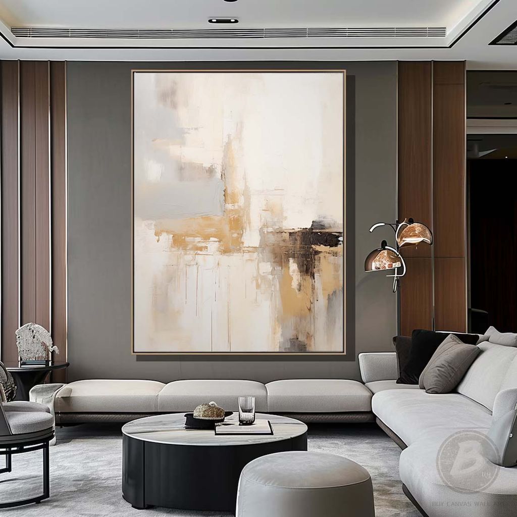 Tranh Treo Trừu Tượng Beige Light Brown Minimalist