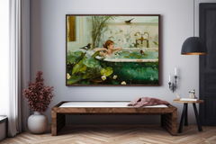 Tranh Treo Tường Painting Art Thiếu Nữ Tắm