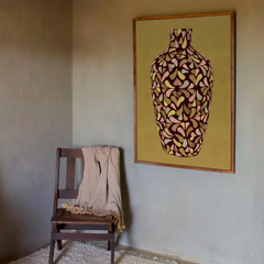 Tranh Treo Tường Trừu Tượng Bình Hoa Boho Chic