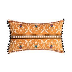 Vỏ Gối Tựa Lưng Sofa Thổ Cẩm Boheamian Phong Cách Nâu Cam