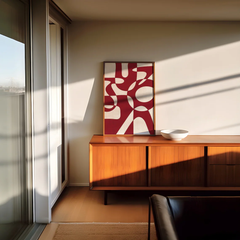 Tranh Trừu Tượng Đỏ Rượu Trendy