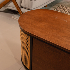 Tủ TV Cabinet Phong Cách Indochine Đan Mắt Cáo