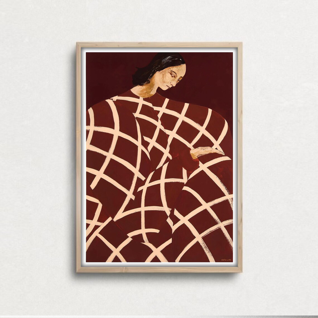 Tranh Treo Tường Sofia Lind Portrait Áo Đỏ