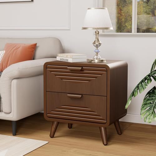 Tủ Đầu Giường Gỗ Nâu Sọc Ngang Vintage