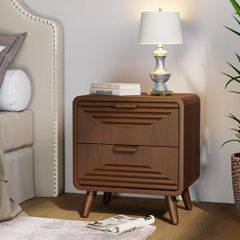 Tủ Đầu Giường Gỗ Nâu Sọc Ngang Vintage