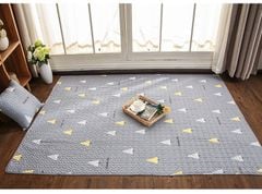 Thảm Trải Sàn Cotton Phong Cách Nhật Bản - Xám tam giác