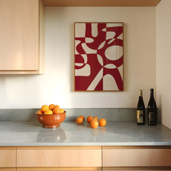 Tranh Trừu Tượng Đỏ Rượu Trendy