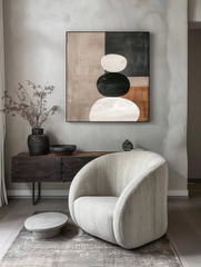 Tranh Trừu Tượng Treo Tường Wabi Sabi Màu Japandi FR1686