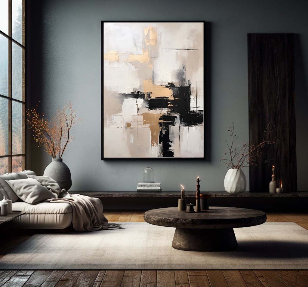 Tranh Treo Tường Trừu Tượng Wabi Sabi Beige