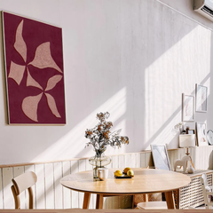 Tranh Treo Tường Đương Đại Hoa Trừu Tượng Đỏ Tía