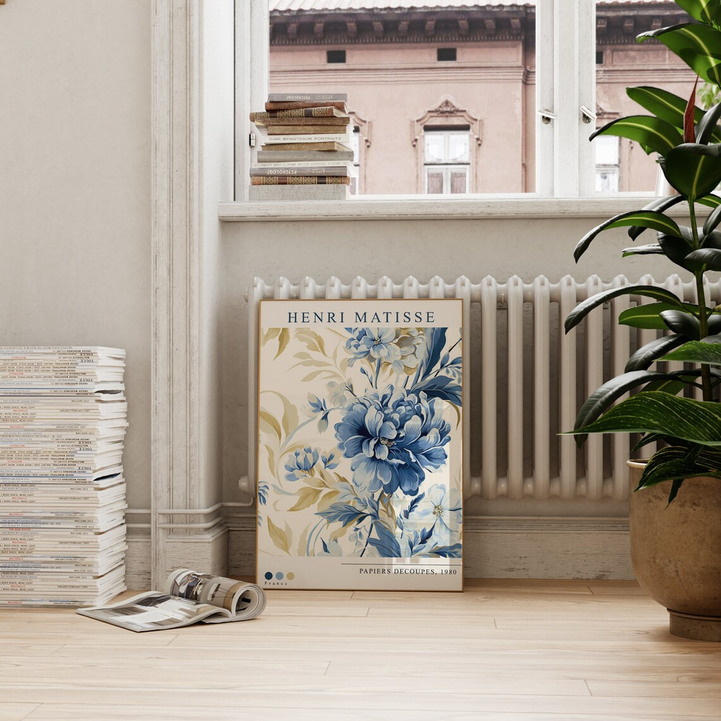 Tranh Treo Tường Hoa Cúc Xanh Matisse