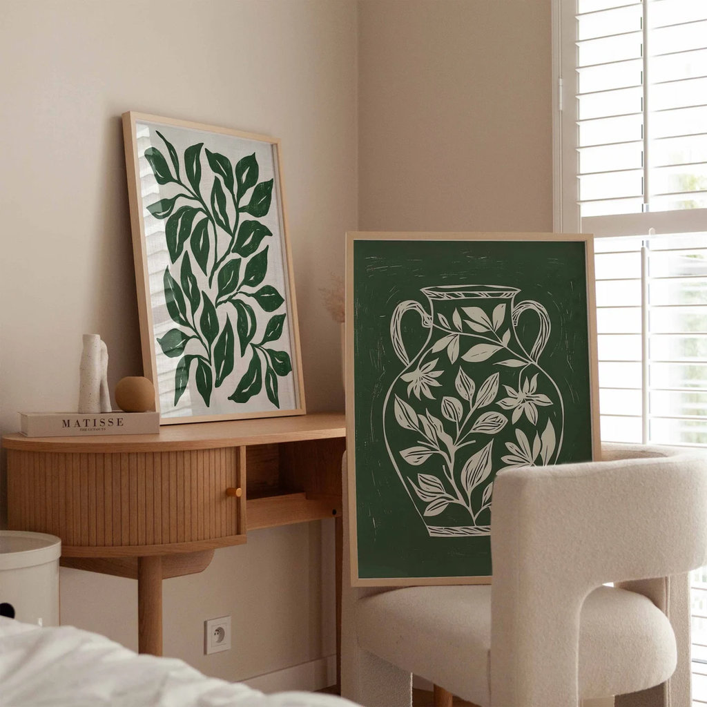 Tranh Treo Tường Green Botanical Vase La Mela Van Gogh