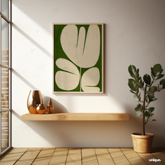 Tranh Treo Tường Boho Hoa Trừu Tượng Sage Green
