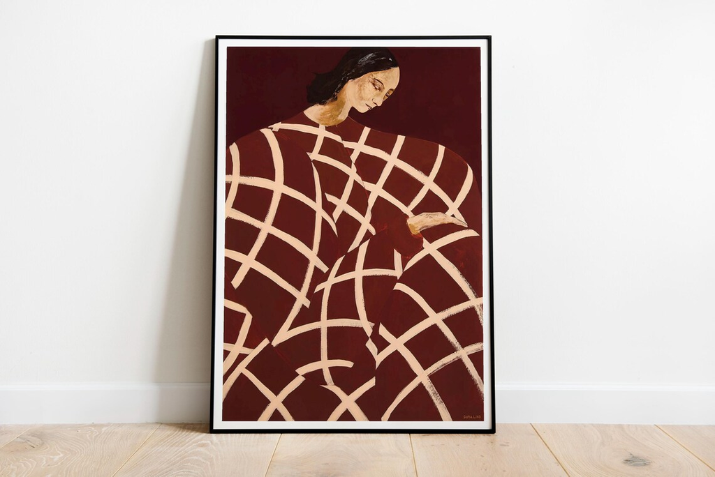 Tranh Treo Tường Sofia Lind Portrait Áo Đỏ