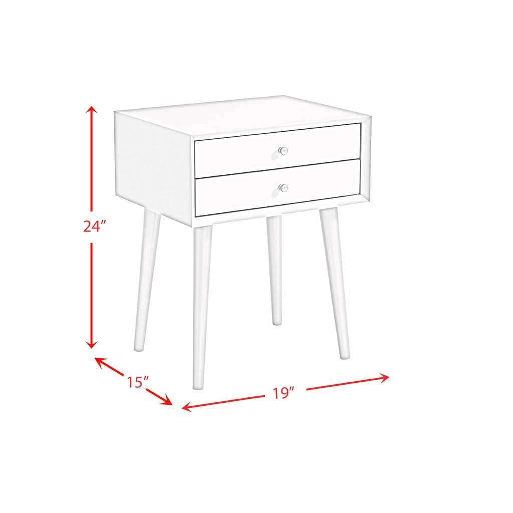 Tủ Đầu Giường 2 Ngăn Basic 4 Chân Cao