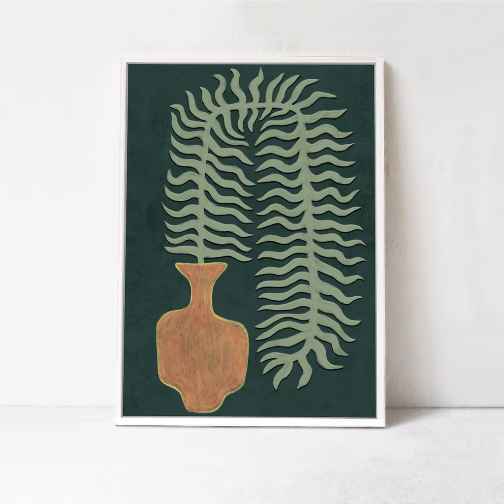 Tranh Treo Tường Bộ Bình Hoa Scandinavian Green Fern