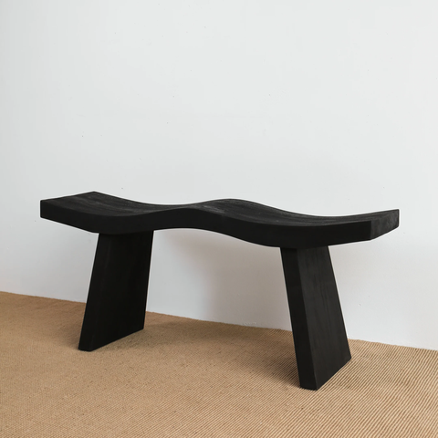 Ghế Băng Dài Gỗ Gợn Sóng 115cm