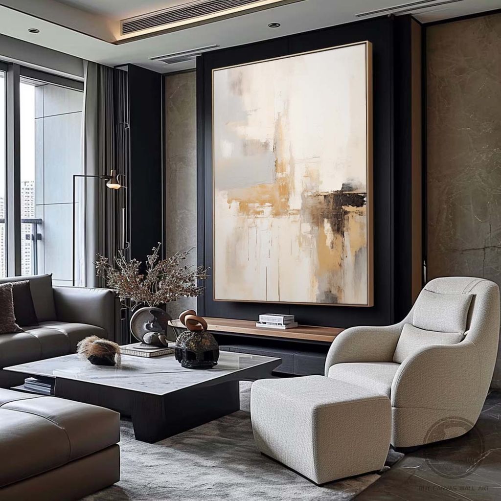 Tranh Treo Trừu Tượng Beige Light Brown Minimalist