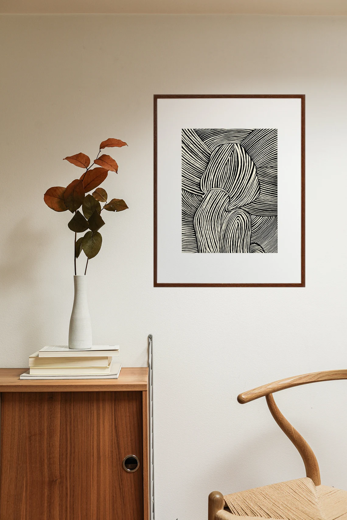 Tranh Treo Tường Trừu Tượng Line Art Monochrome