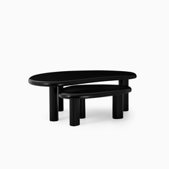 Set 2 Bàn Trà Gỗ Đôi Gợn Sóng Hiện Đại