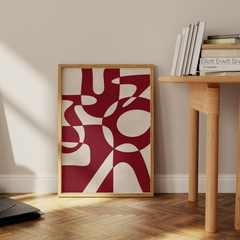 Tranh Trừu Tượng Đỏ Rượu Trendy