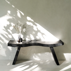Ghế Băng Dài Gỗ Gợn Sóng 115cm