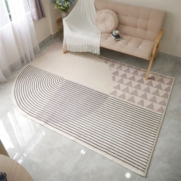 Thảm Trải Sàn Lông Cừu Mềm Trang Trí Phòng Khách Phong Cách Bắc Âu Tối Giản