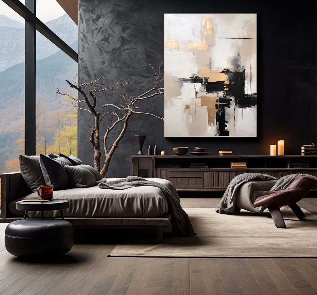 Tranh Treo Tường Trừu Tượng Wabi Sabi Beige