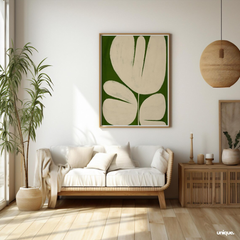 Tranh Treo Tường Boho Hoa Trừu Tượng Sage Green