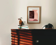 Tranh Treo Tường Trừu Tượng Hồng Nâu Sẫm