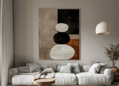 Tranh Trừu Tượng Treo Tường Wabi Sabi Màu Japandi FR1686