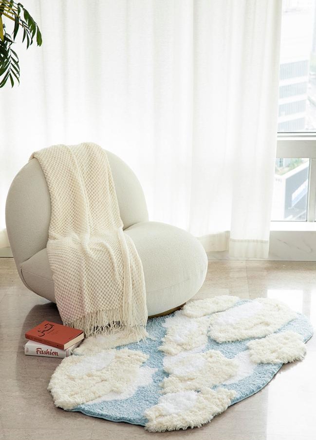 Thảm Lau Chân Dệt Lông Siêu Thấm Decor Các Vị Trí Trong Nhà Xanh Đám Mây