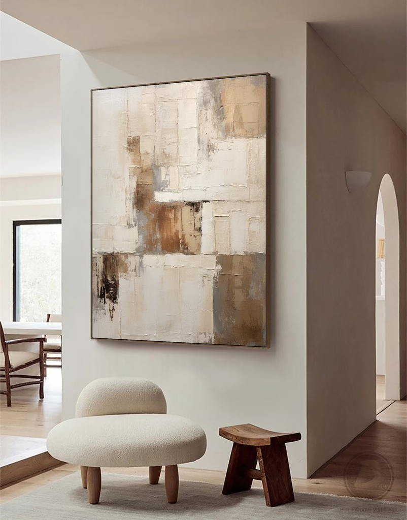 Tranh Treo Trừu Tượng Beige Light Brown Minimalist