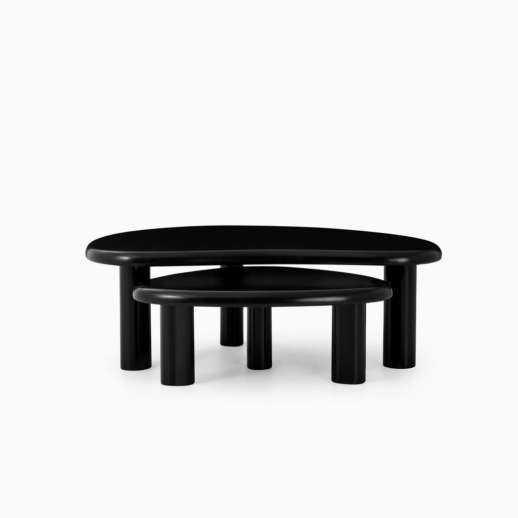 Set 2 Bàn Trà Gỗ Đôi Gợn Sóng Hiện Đại
