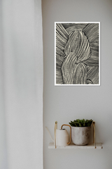 Tranh Treo Tường Trừu Tượng Line Art Monochrome