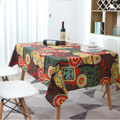 Khăn Trải Bàn Bố Gai Boho Cổ Điển Đốm Tròn