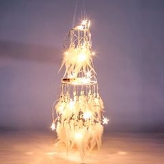 Dream catcher 2 Tầng Vòng Tròn Phối Lông Vũ Tua Rua