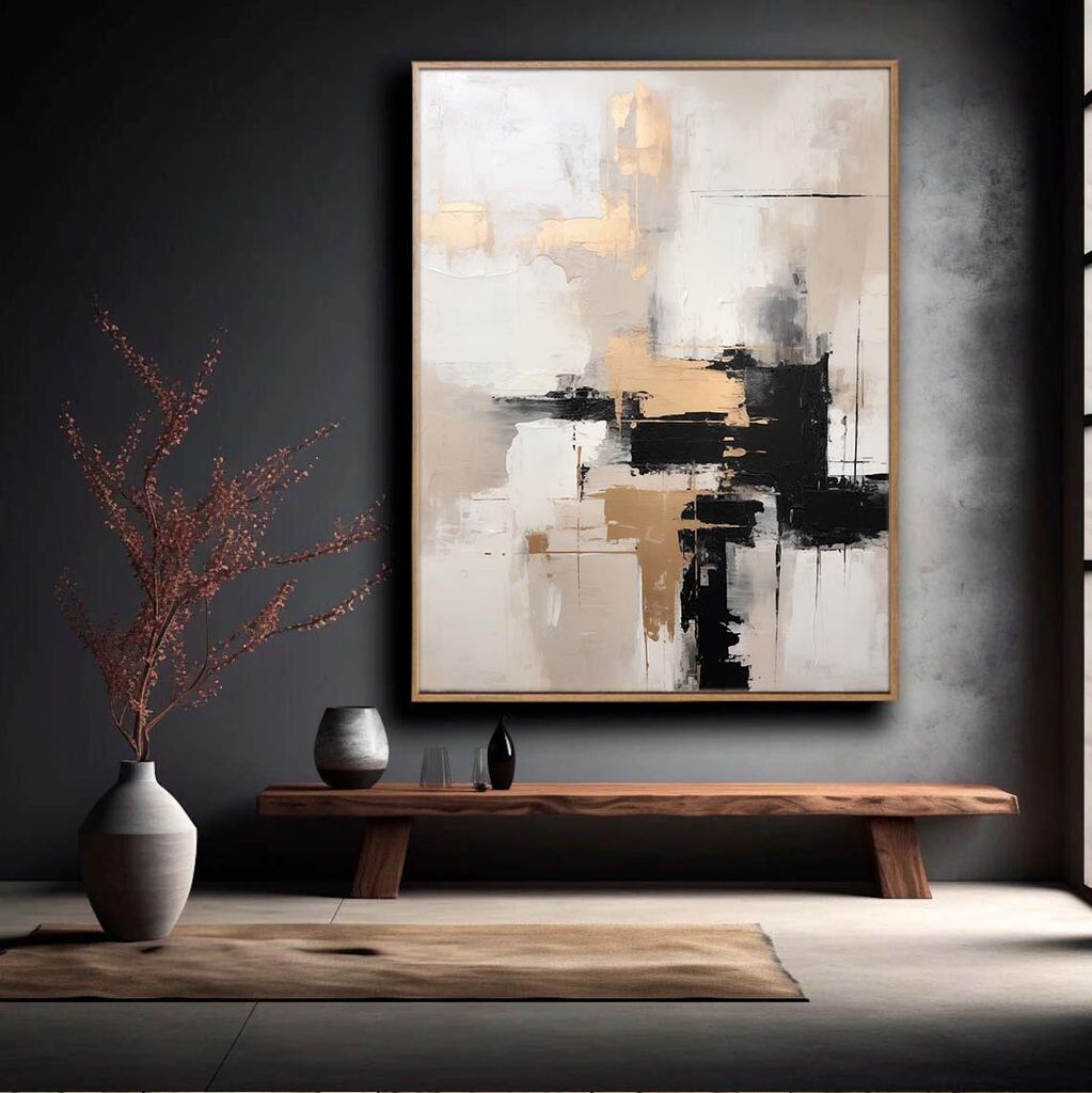 Tranh Treo Tường Trừu Tượng Wabi Sabi Beige