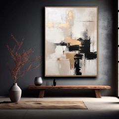 Tranh Treo Tường Trừu Tượng Wabi Sabi Beige