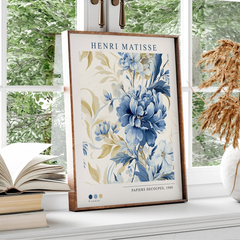 Tranh Treo Tường Hoa Cúc Xanh Matisse